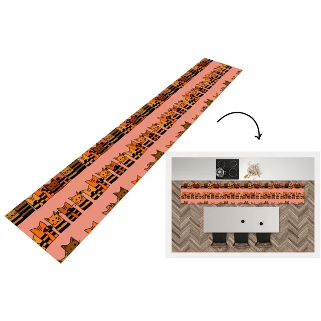 KitchenYeah Keukenloper - Keukenmat - Katten - Patronen - Dieren - Kinderen - Keuken vloerkleed Multicolor