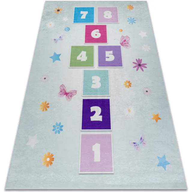 RUGSX Kleden Rugsx BAMBINO 1075 tapijt wasbaar hinkelen, getallen voo 80x150 cm Groen