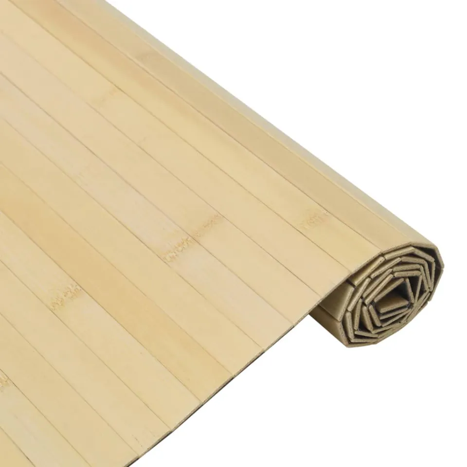 vidaXL Vloerkleed rechthoekig 60x400 cm bamboe lichtnaturel Beige
