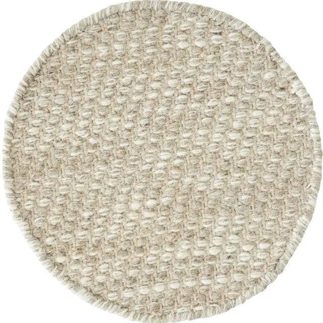 Must Living Asuri vloerkleed rond wol en katoen zand - Ø250 cm Beige