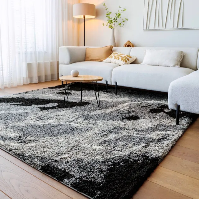 Boho&me Vierkant vloerkleed marmer - Marble Artisan grijs 140x140
