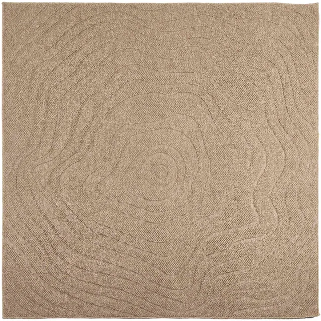 vidaXL Binnen- - en - buitenkleed - AGIRA - Naturel - 120 - x - 120 - cm - Polyester