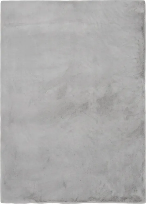 Padiro pluizig hoogpolig vloerkleed 80 x 150 cm - lichtgrijs - modern effen ontwerp - voor vloerverwarming - van polyester en katoen