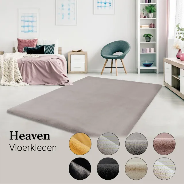 Tapijtenmagazijn Lalee Heaven - Vloerkleed - Tapijt – Karpet - Hoogpolig - Superzacht -comfy Fluffy - rabbit fur- 120x170 cm Taupe