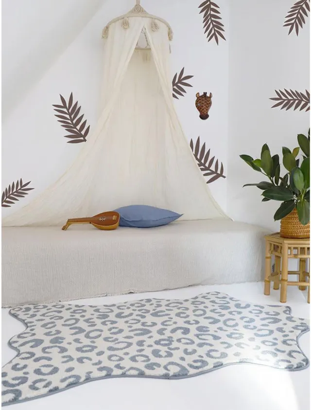 Nattiot Vloerkleed Bao Silver Blue Voor Kinderkamer - Tapijt 150 x 100 cm