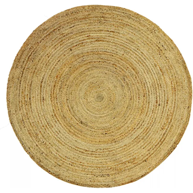 Vente-unique Rond vloerkleed - 100% gevlochten jute - Ø 200 cm - Naturel - JAIPUR Natuurlijk licht