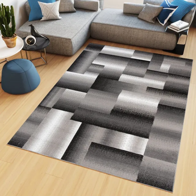 Tapiso Maya Vloerkleed Grijs Woonkamer Laagpolig Tapijten Maat- 140x200