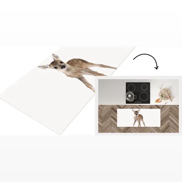 KitchenYeah Keukenloper - Loper keuken - Babykamer - Hertje - Bambi - baby hert - Meisjeskamer - Keukenloper vinyl Multicolor
