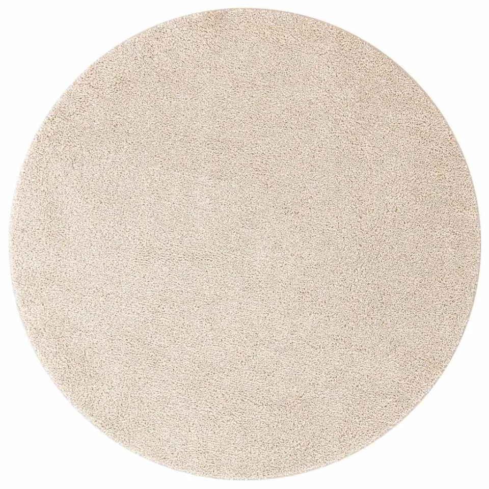 vidaXL Antislip Shaggy Tapijt Crèmekleurig 90 x 90 cm PP
