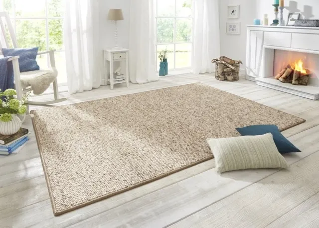 flycarpets Rond Tufted Vloerkleed - Wollen Look - Beige / Bruin - 133 cm