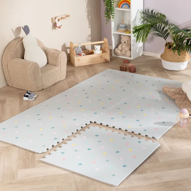 Little Olly Foam Puzzelmat - Alfie Dots Lichtgrijs - 120x180cm