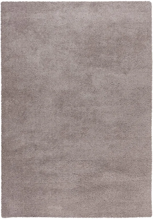 Padiro knus hoogpolig vloerkleed 120 x 170 cm - lichtgrijs - modern effen ontwerp - voor vloerverwarming - van polyester en jute
