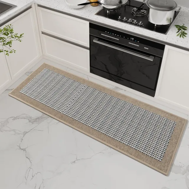 Ibenzoa Wasbare Antislip Keukenmat Met Sisal-Uiterlijk Voor Optimale Bescherming En Gemak bruin