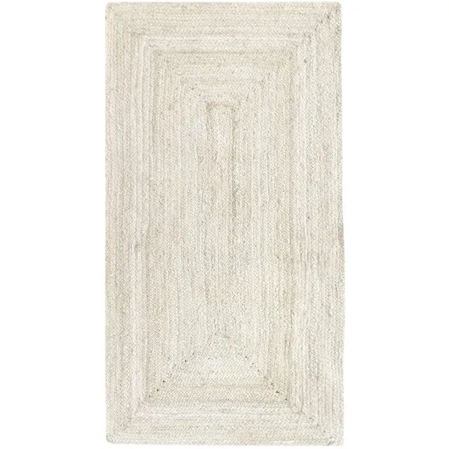 Ibenzoa Handgeweven Ivoor Kleur Vloerkleed van Natuurlijke Jute Vezel voor Diverse Huisstijlen beige