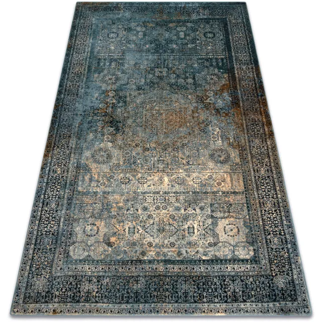 RUGSX Kleden Rugsx Wollen tapijt OMEGA Mamluk Vintage, rozet donkerbl 200x300 cm Blauw