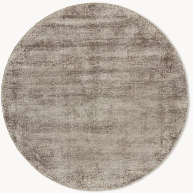 Westwing Collection Rond viscose vloerkleed Jane, handgeweven Taupe