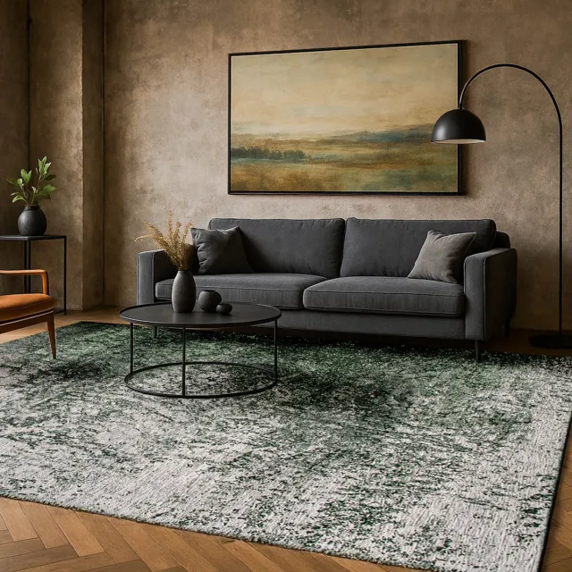LOLA&MOI Binnen & Buiten Vloerkleed - 200 x 280 cm - Lola&Moi Reflect Christmas Tree - Laagpolig Tapijt - Gerecycled PET - Made in Belgium - Circulair groen