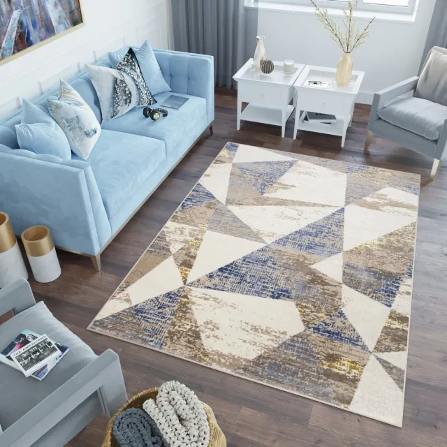 Tapiso Asthane Vloerkleed Bruin Beige Woonkamer Slaapkamer Tapijt