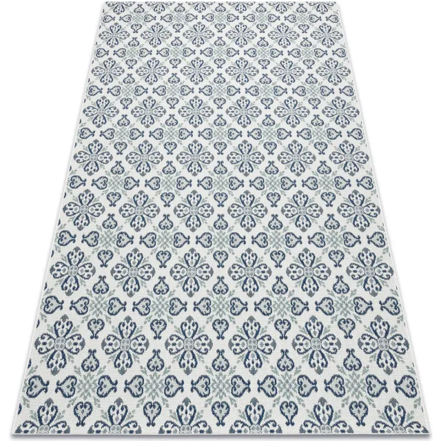 RUGSX Kleden Rugsx Sisal tapijt SISAL COLOR 19246/969 Bloemen wit/bl 140x200 cm
