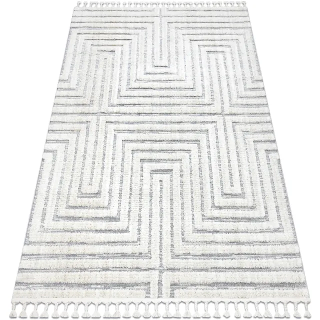 RUGSX Kleden Rugsx Tapijt SEVILLA Z788A Labirynt, Grieks wit / 80x150 cm