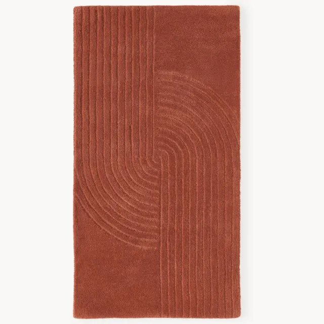 Westwing Collection Handgetuft wollen vloerkleed Mason Wijnrood