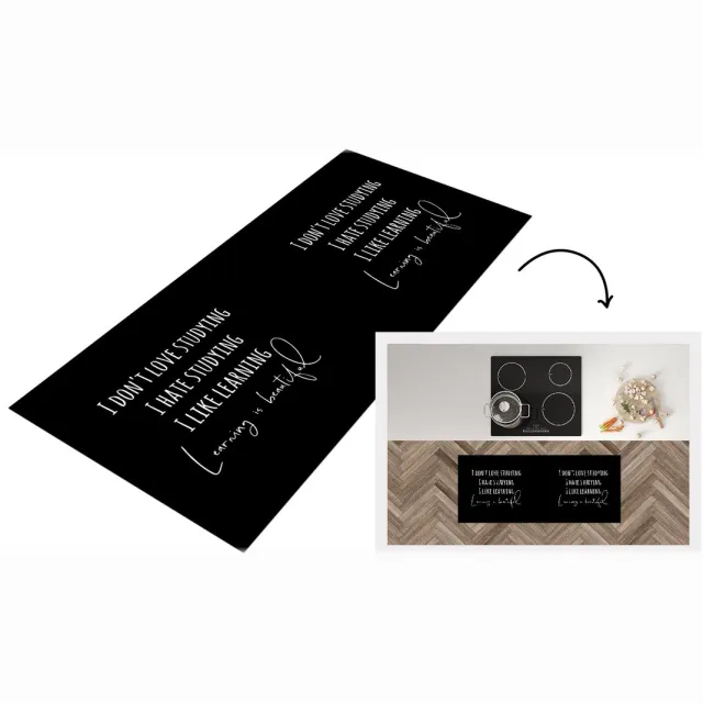 KitchenYeah Keukenloper - Loper keuken - Leren - Studeren - Student - Quotes - Studentenleven - 120x50 cm - Keukenloper vinyl Multicolor