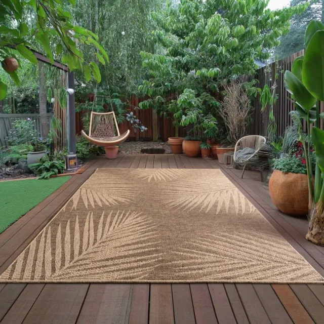 TapisTrend Buiten- en terraskleden Bruin 120x170 cm Buitenkleed van jute, geschikt voor woonkamer en keuken, UV-bestendig, bohemian stijl, zachte textuur