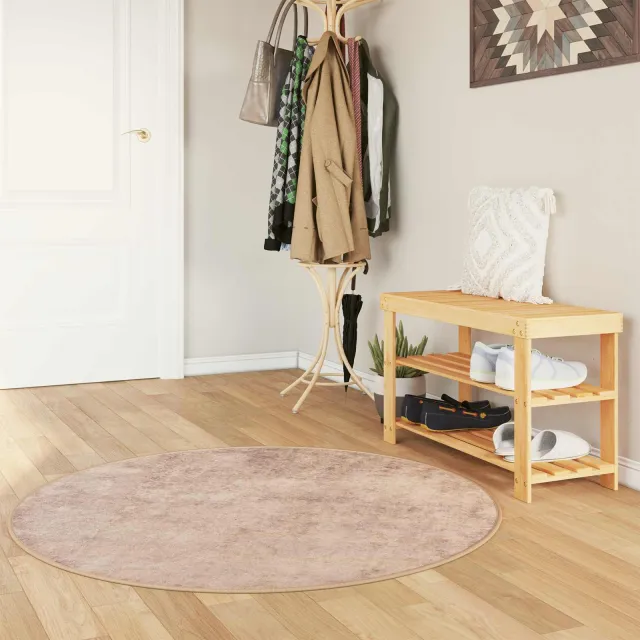 vidaXL Vloerkleedloper MARSA Zand 120 x 120 cm Polyester en PVC, foto 2