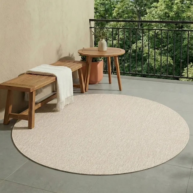 NATURL. Rond buitenkleed - Costa Zand | Zomerse budgettopper! - Ø 120cm Crème