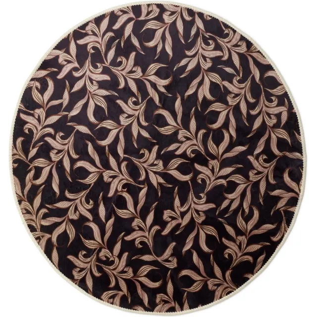 Essenza Juliette Vloerkleed Almost black - Ø 90 cm