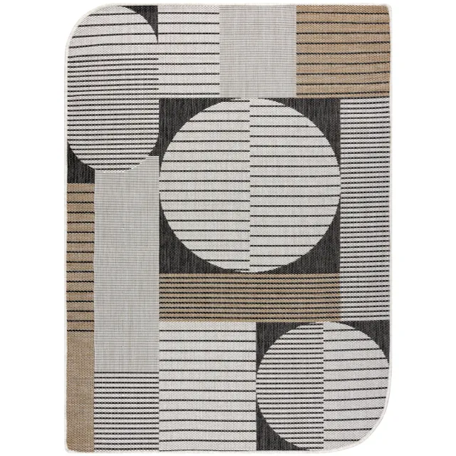 RUGSX Kleden Rugsx ORGANIC 2769 sisaltapijt Geometrisch ecru / zwart 200x290 cm Beige