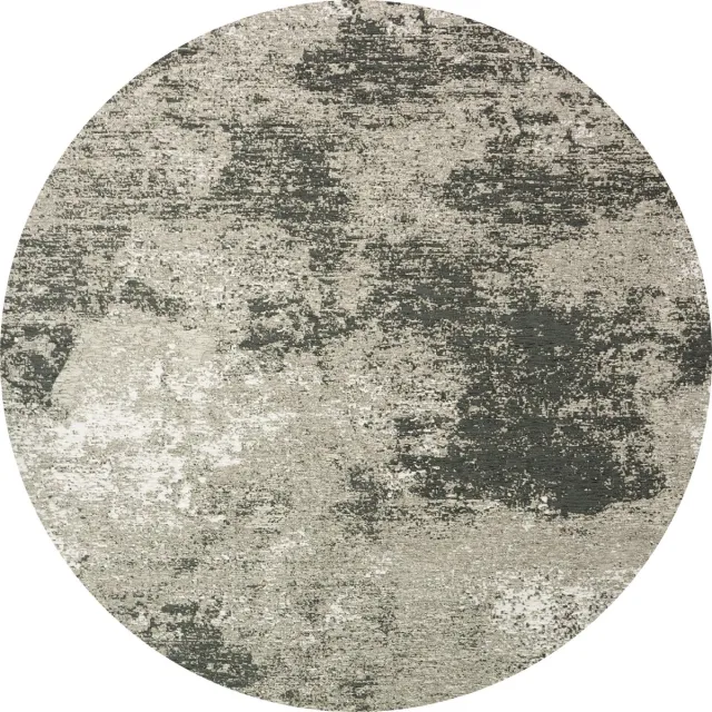 Gínore Rond Vintage vloerkleed - Grunge - Tapijten Woonkamer - Ruskeala - 280 ø Donkergrijs