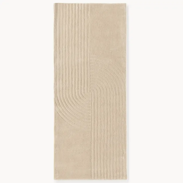 Westwing Collection Handgetuft wollen loper Mason Beige