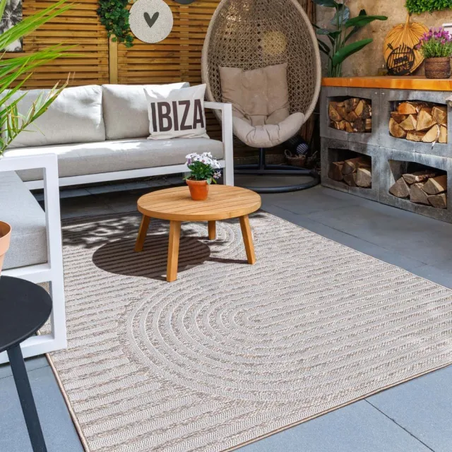 TrueWeave Balkonkleed - Mira Curve beige 160x230