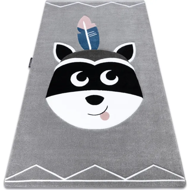 RUGSX Kleden Rugsx Tapijt PETIT RACCOON MUKKI WASBEER grijskleuring