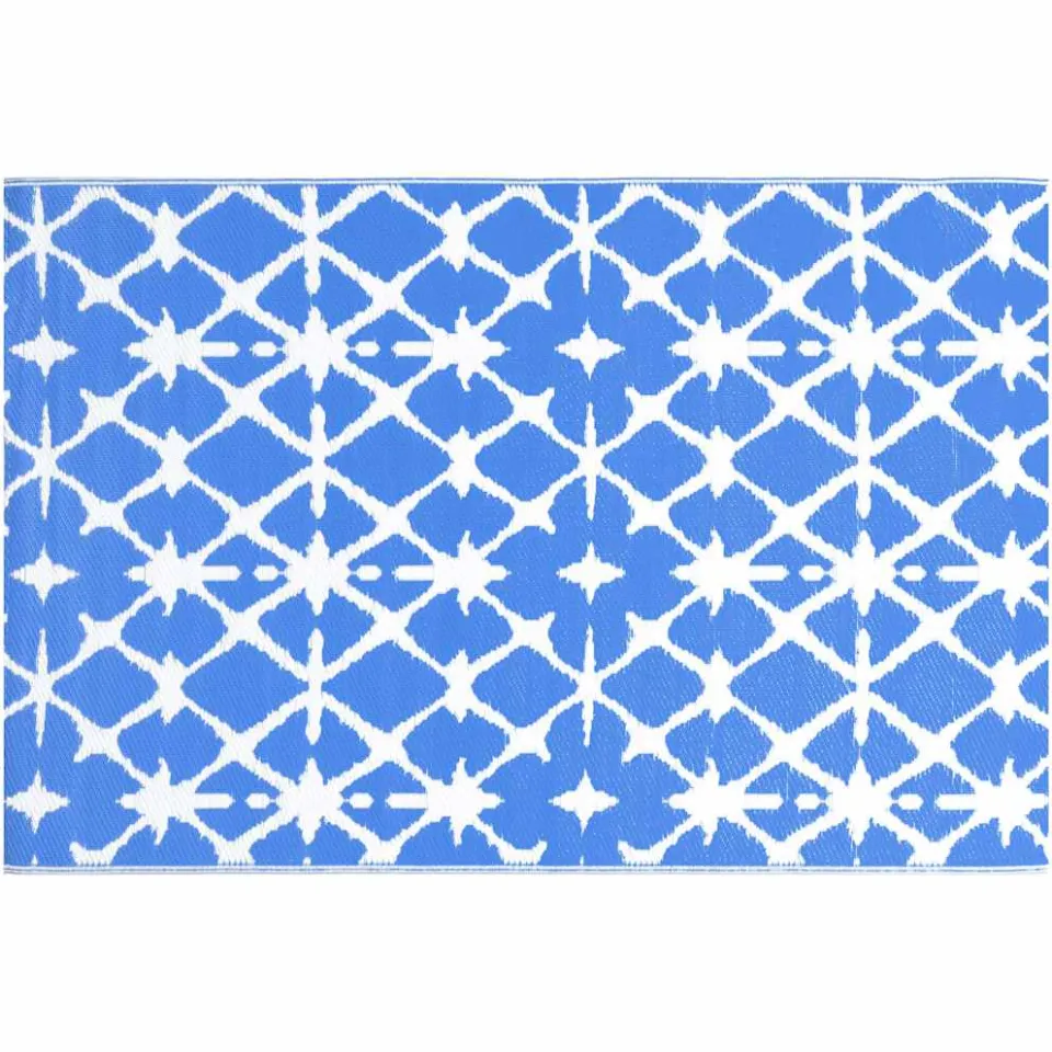 vidaXL Buitenkleed ARAKIL 190x290 cm PP blauw en wit, foto 4