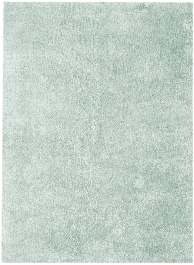 Padiro pluizig hoogpolig vloerkleed 160 x 230 cm - turquoise - effen ontwerp in Scandinavische stijl - voor vloerverwarming - van polyester en katoen blauw