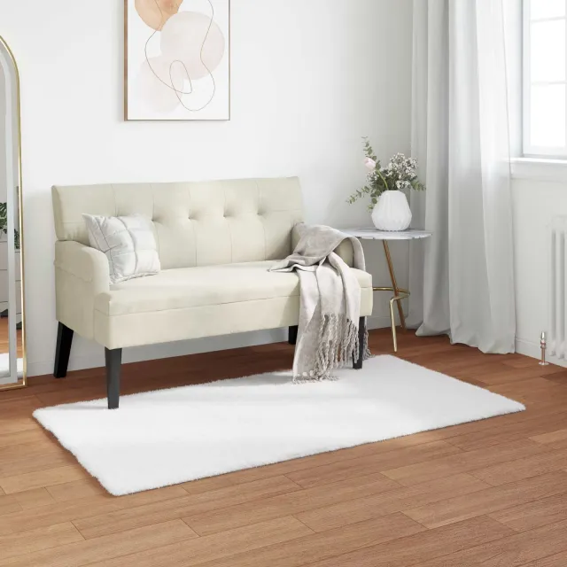vidaXL Antislip vloerkleed van imitatie konijnenbont OLITE Wit, foto 2