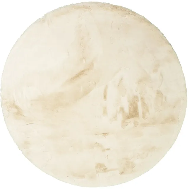 MrCarpet Rond Hoogpolig vloerkleed Extra Zacht Fluffy - Creme 240cm Mrcarpet crème
