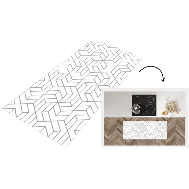 KitchenYeah Keukenloper - Loper keuken - Design - Geometrie - Patroon - Keukenloper vinyl Multicolor