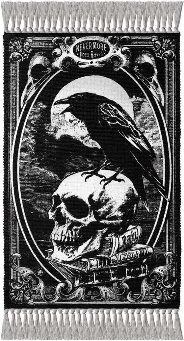 Alchemy Poe's Raven Mat/vloerkleed - Zwart