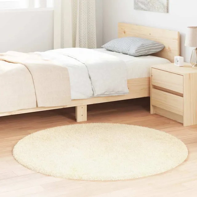vidaXL Hoogpolig vloerkleed NAVARRA 120x120 cm polyester crèmekleurig, foto 2