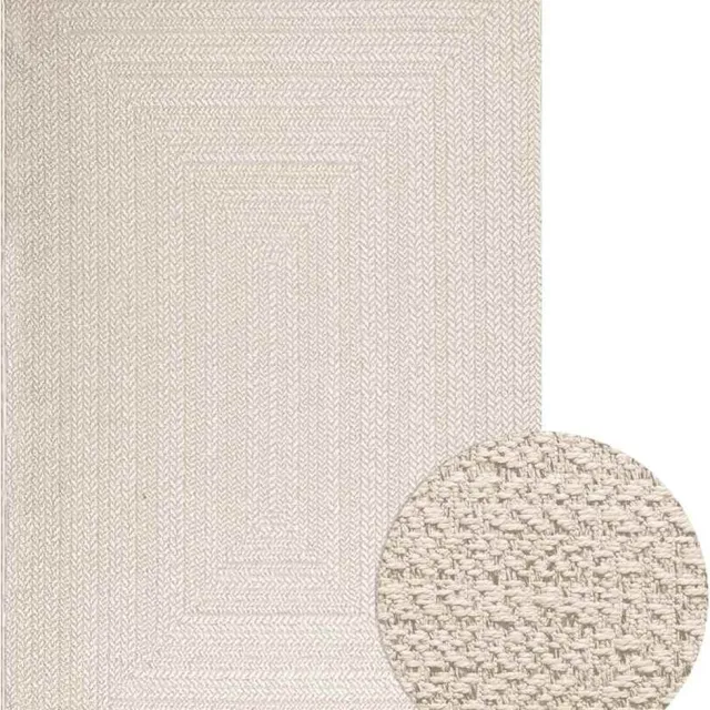 vidaXL Vloerkleed - ZIZUR - room - binnen - en - buiten - cm - jute - look crème