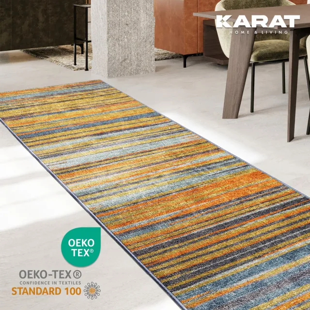 Floordirekt Vloerkleed Op - Multi Loper - Modern Antislip Woonvloerkleed - Geel-Oranje - 80 x 300 cm