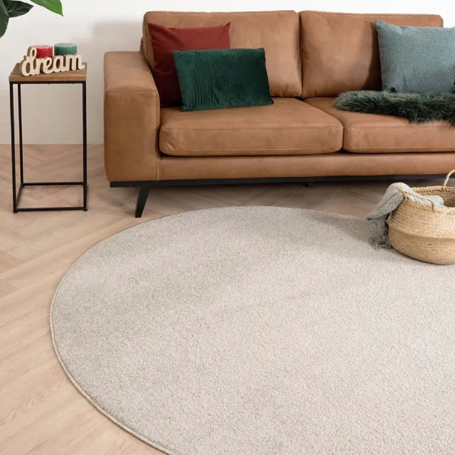 Tapeso Rond vloerkleed - Fine crème 80