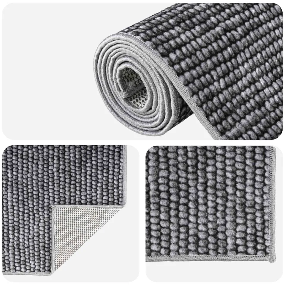 vidaXL Vloerkleed Antraciet 80 x 100 cm 100% Polyester 3 mm Wasbaar, foto 4