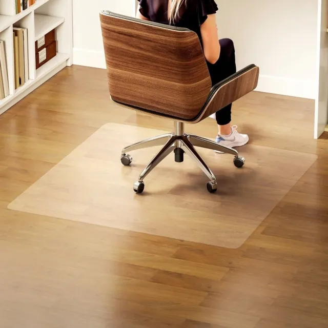 MEUNIQ Bodenschutzmat transparant 120 x 120 cm antislip 1,5 mm vierkante vloermat voor bureaustoel en vloerbescherming in werkkamer