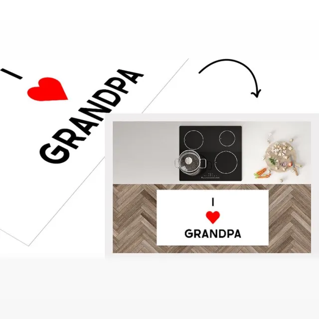 KitchenYeah Keukenloper - Loper keuken - Vaderdag - Cadeautje - Opa - I love grandpa - Spreuken - Quote - 120x60 cm - Keukenloper vinyl Multicolor