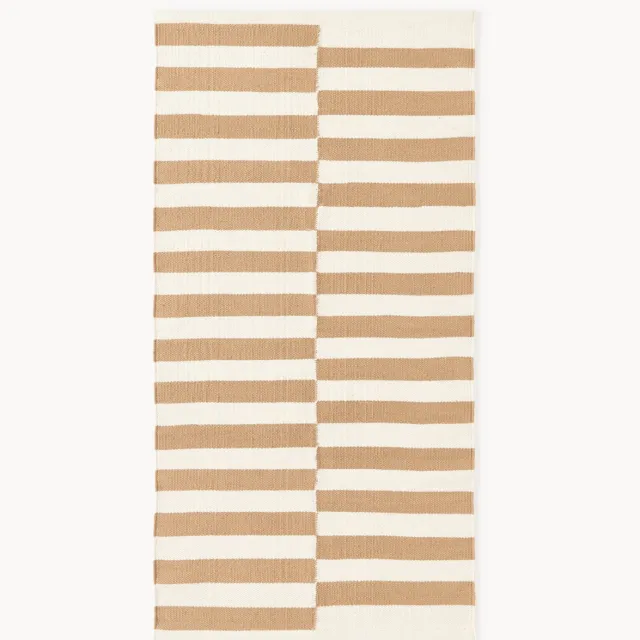 Westwing Collection Handgeweven Kelim vloerkleed Donna met strepen Beige