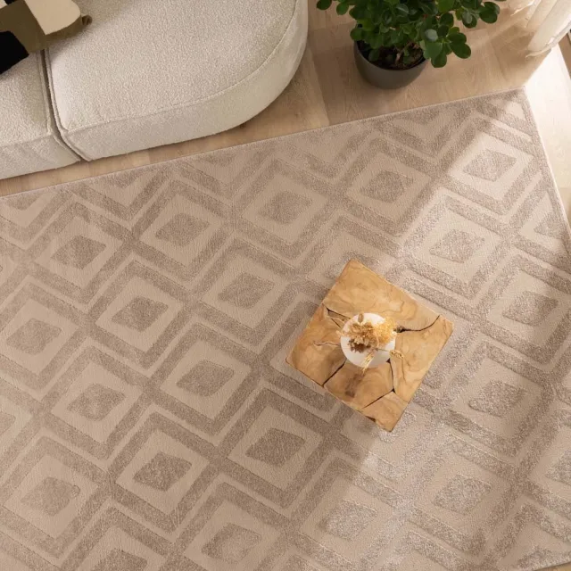 Nordic Weavers Scandinavisch vloerkleed - Contour Diamond beige 80x150
